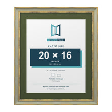 Cassis Green 24 x 20 inch picture frame with a green mount for a 20 x 16 inch photo