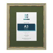 Cassis Green 24 x 20 inch picture frame with a green mount for an A3 photo