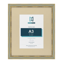 Cassis Green 24 x 20 inch picture frame with an ivory mount for an A3 photo