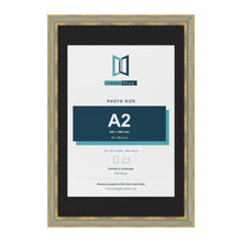 Cassis Green 30 x 20 inch picture frame with a black mount for an A2 photo