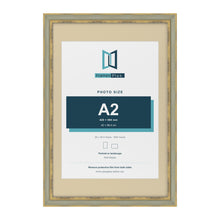 Cassis Green 30 x 20 inch picture frame with an ivory mount for an A2 photo