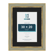 Cassis Green 40 x 30 cm picture frame with a black mount for a 30 x 20 cm photo