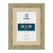 Cassis Green 40 x 30 cm picture frame with an ivory mount for a 30 x 20 cm photo