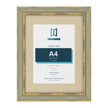 Cassis Green 40 x 30 cm picture frame with an ivory mount for an A4 photo