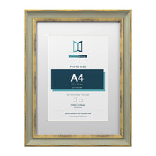 Cassis Green 40 x 30 cm picture frame with a white mount for an A4 photo