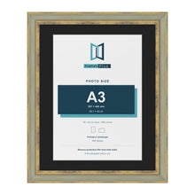 Cassis Green 50 x 40 cm picture frame with a black mount for an A3 photo