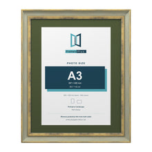 Cassis Green 50 x 40 cm picture frame with a green mount for an A3 photo