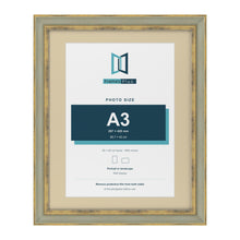 Cassis Green 50 x 40 cm picture frame with an ivory mount for an A3 photo