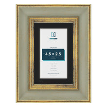 Cassis Green 6 x 4 inch picture frame with a black mount for a 4.5 x 2.5 inch photo