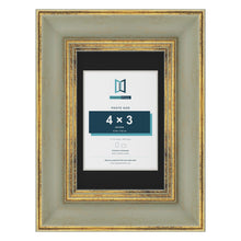 Cassis Green 6 x 4 inch picture frame with a black mount for a 4 x 3 inch photo