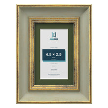 Cassis Green 6 x 4 inch picture frame with a green mount for a 4.5 x 2.5 inch photo