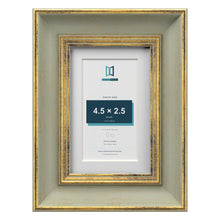 Cassis Green 6 x 4 inch picture frame with a white mount for a 4.5 x 2.5 inch photo