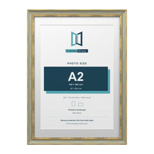 Cassis Green 70 x 50 cm picture frame with a white mount for an A2 photo