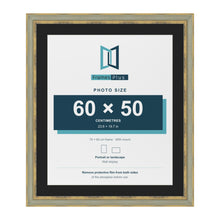 Cassis Green 70 x 60 cm picture frame with a black mount for a 60 x 50 cm photo