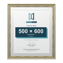 Cassis Green 70 x 60 cm picture frame with a white mount for a 60 x 50 cm photo
