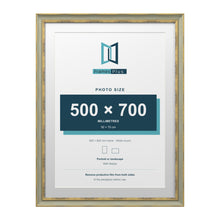 Cassis Green 80 x 60 cm picture frame with a white mount for a 70 x 50 cm photo