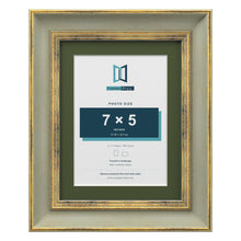 Cassis Green 9 x 7 inch picture frame with a green mount for a 7 x 5 inch photo