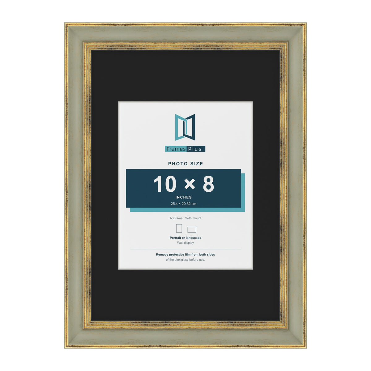 Cassis Green A3 picture frame with a black mount for a 10 x 8 inch photo