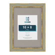 Cassis Green A3 picture frame with a dawn grey mount for a 10 x 8 inch photo