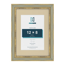 Cassis Green A3 picture frame with an ivory mount for a 12 x 8 inch photo