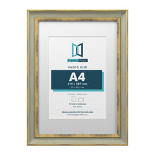 Cassis Green A3 picture frame with a white mount for an A4 photo