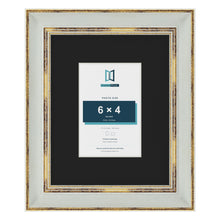 Cassis Light Grey 10 x 8 inch picture frame with a black mount for a 6 x 4 inch photo