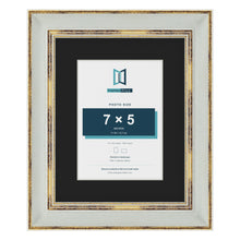 Cassis Light Grey 10 x 8 inch picture frame with a black mount for a 7 x 5 inch photo