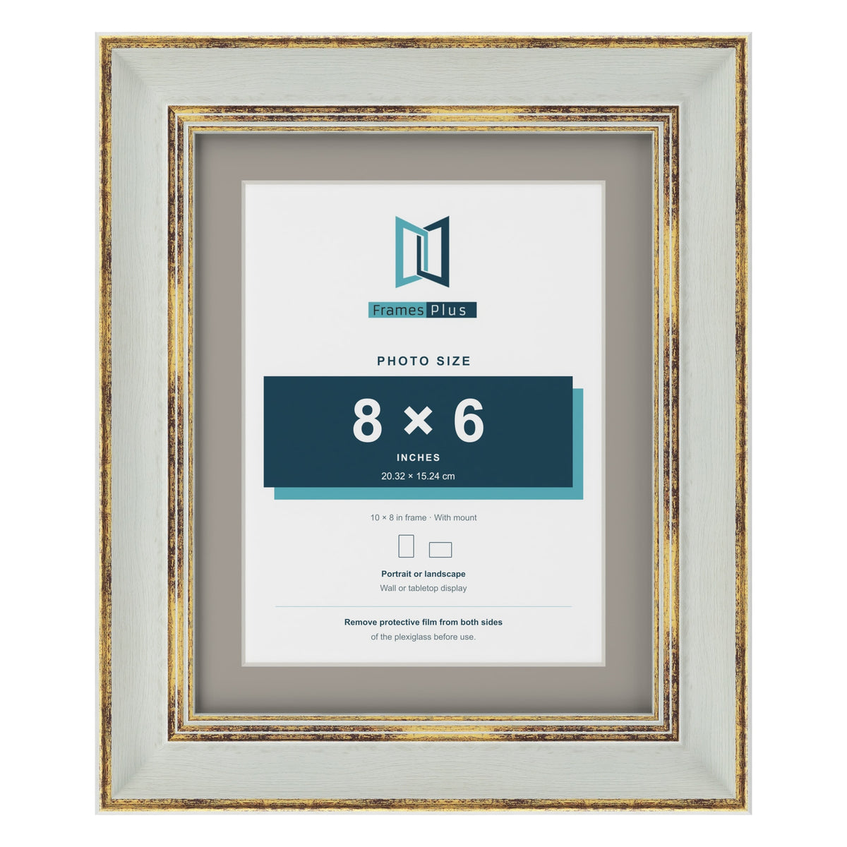 Cassis Light Grey 10 x 8 inch picture frame with a dawn grey mount for an 8 x 6 inch photo