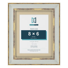 Cassis Light Grey 10 x 8 inch picture frame with an ivory mount for an 8 x 6 inch photo