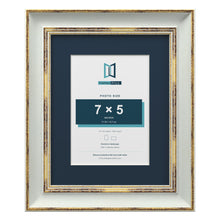 Cassis Light Grey 10 x 8 inch picture frame with a pacific blue mount for a 7 x 5 inch photo