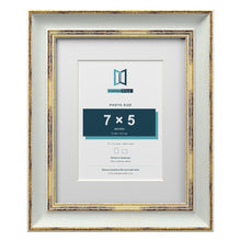 Cassis Light Grey 10 x 8 inch picture frame with a white mount for a 7 x 5 inch photo