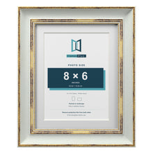 Cassis Light Grey 10 x 8 inch picture frame with a white mount for an 8 x 6 inch photo
