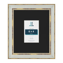 Cassis Light Grey 12 x 10 inch picture frame with a black mount for a 6 x 4 inch photo