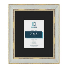 Cassis Light Grey 12 x 10 inch picture frame with a black mount for a 7 x 5 inch photo
