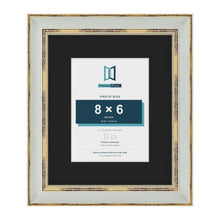 Cassis Light Grey 12 x 10 inch picture frame with a black mount for an 8 x 6 inch photo