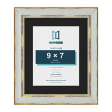 Cassis Light Grey 12 x 10 inch picture frame with a black mount for a 9 x 7 inch photo