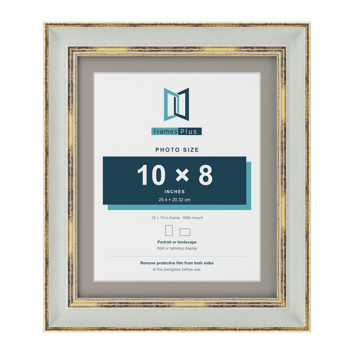 Cassis Light Grey 12 x 10 inch picture frame with a dawn grey mount for a 10 x 8 inch photo