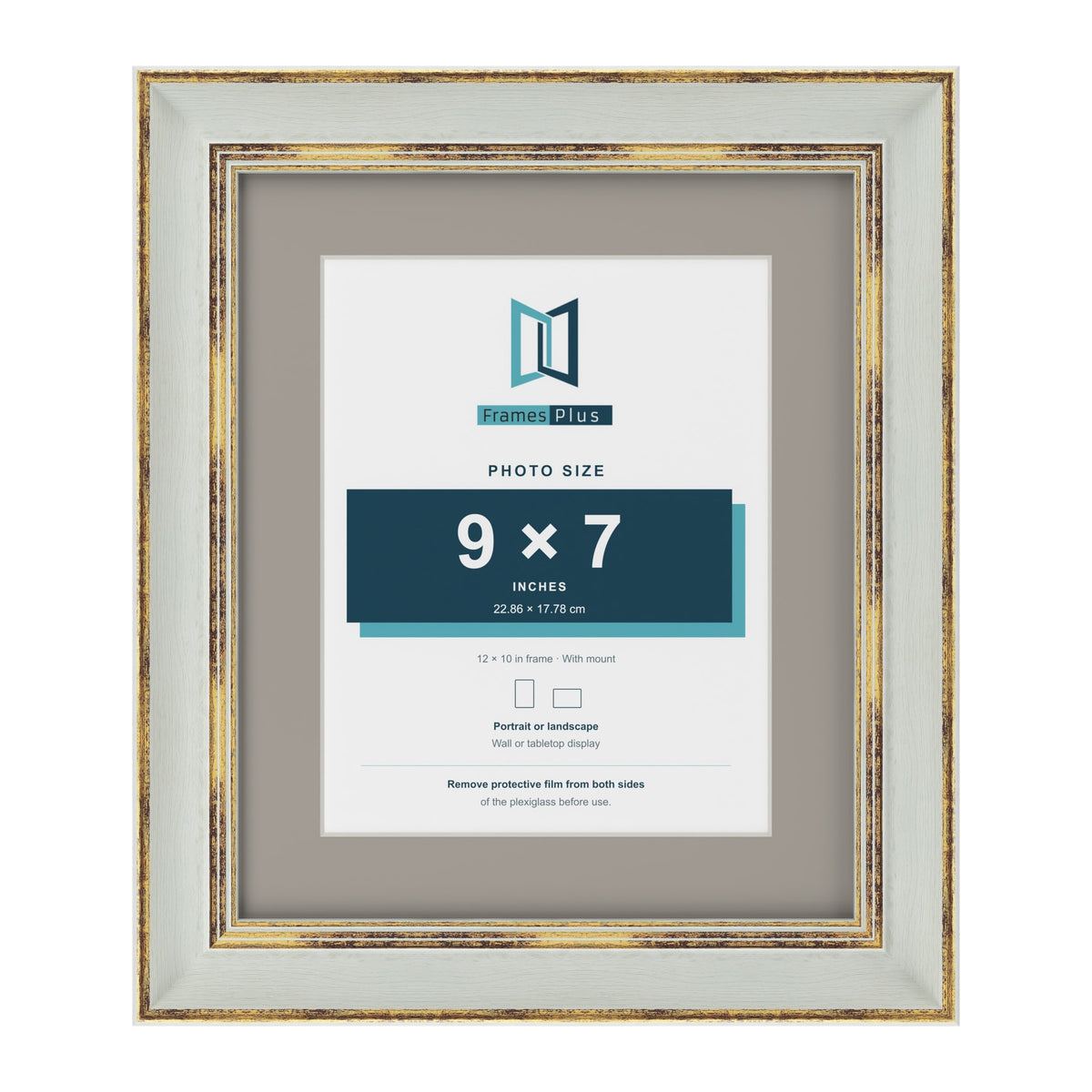 Cassis Light Grey 12 x 10 inch picture frame with a dawn grey mount for a 9 x 7 inch photo