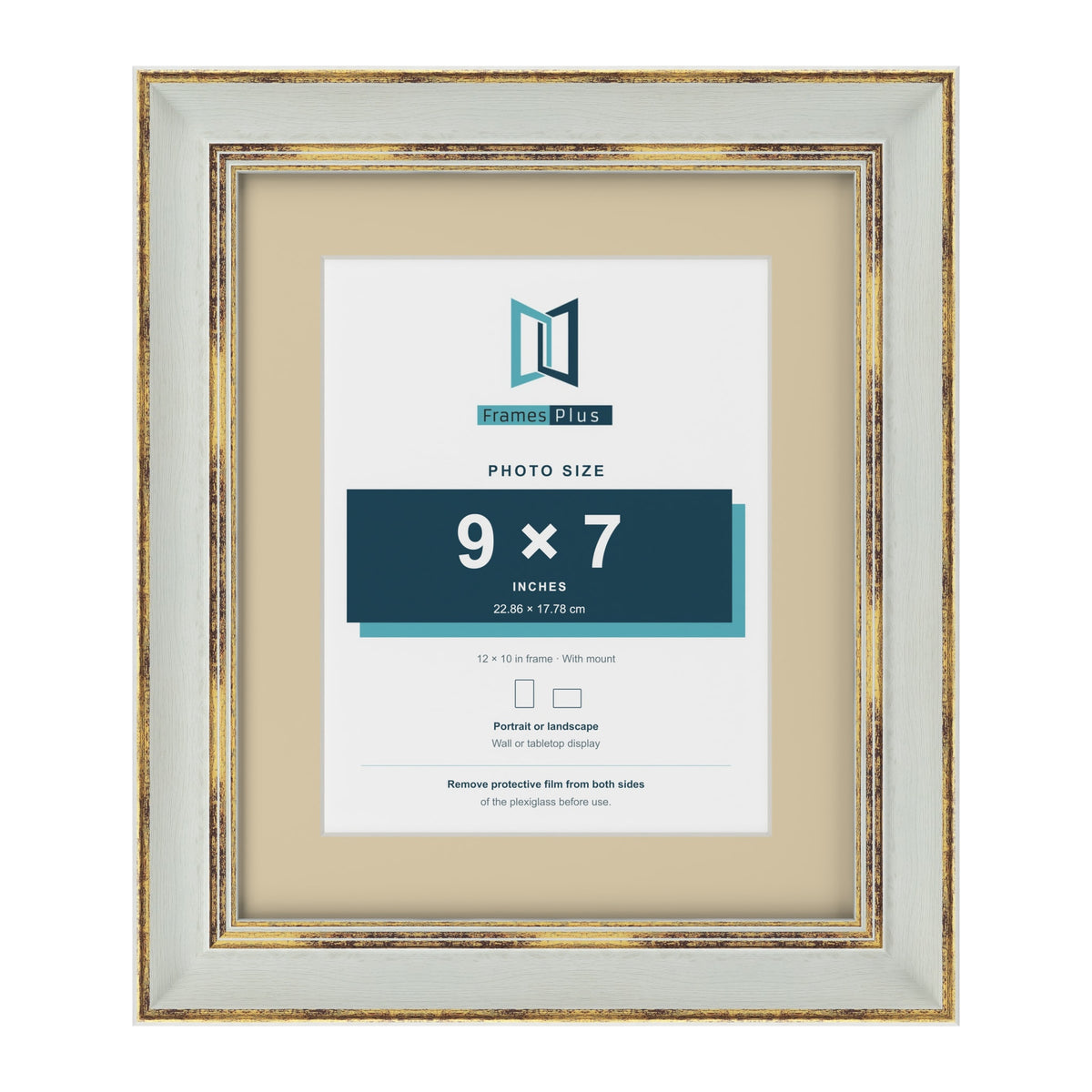 Cassis Light Grey 12 x 10 inch picture frame with an ivory mount for a 9 x 7 inch photo