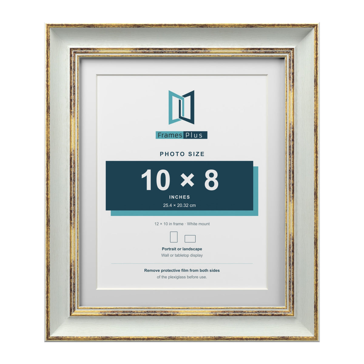Cassis Light Grey 12 x 10 inch picture frame with a white mount for a 10 x 8 inch photo