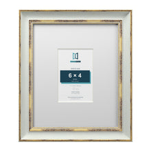 Cassis Light Grey 12 x 10 inch picture frame with a white mount for a 6 x 4 inch photo