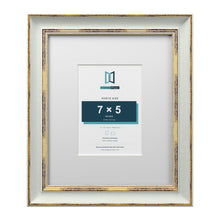 Cassis Light Grey 12 x 10 inch picture frame with a white mount for a 7 x 5 inch photo