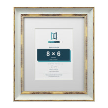 Cassis Light Grey 12 x 10 inch picture frame with a white mount for an 8 x 6 inch photo