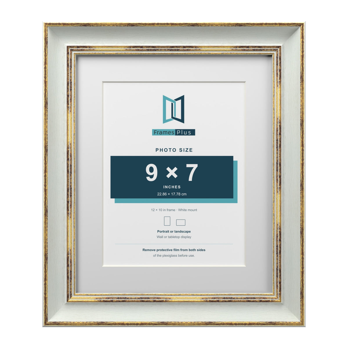 Cassis Light Grey 12 x 10 inch picture frame with a white mount for a 9 x 7 inch photo