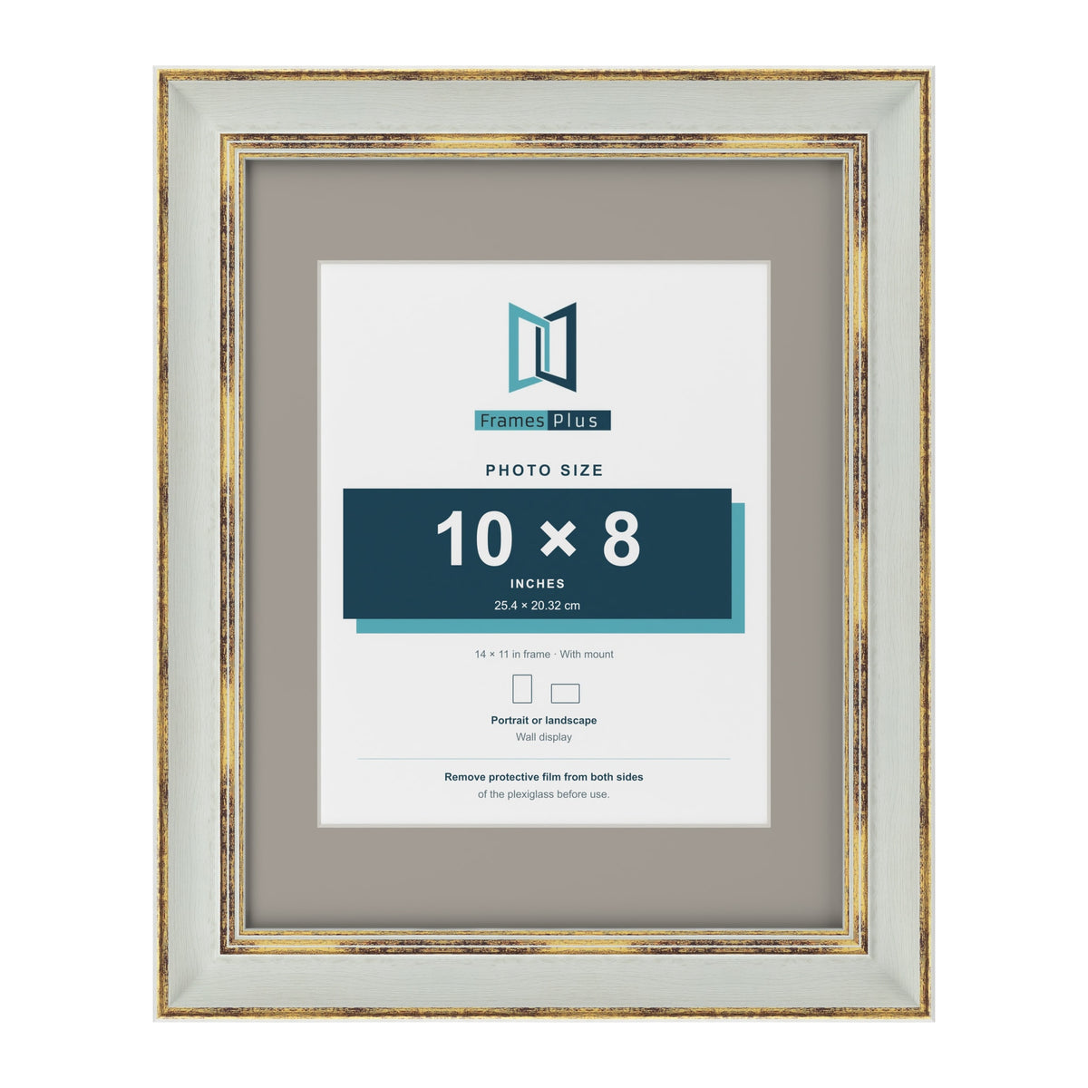 Cassis Light Grey 14 x 11 inch picture frame with a dawn grey mount for a 10 x 8 inch photo