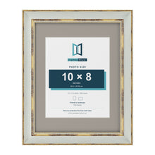 Cassis Light Grey 14 x 11 inch picture frame with a dawn grey mount for a 10 x 8 inch photo