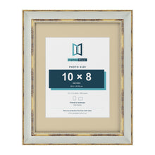 Cassis Light Grey 14 x 11 inch picture frame with an ivory mount for a 10 x 8 inch photo