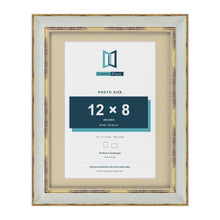 Cassis Light Grey 14 x 11 inch picture frame with an ivory mount for a 12 x 8 inch photo