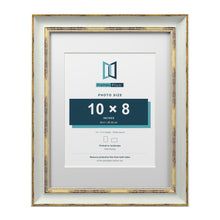 Cassis Light Grey 14 x 11 inch picture frame with a white mount for a 10 x 8 inch photo