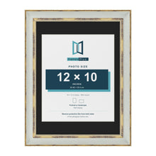 Cassis Light Grey 16 x 12 inch picture frame with a black mount for a 12 x 10 inch photo